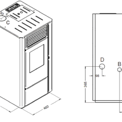 Alternative view of Piec stalowy na pellet Carla 9kW